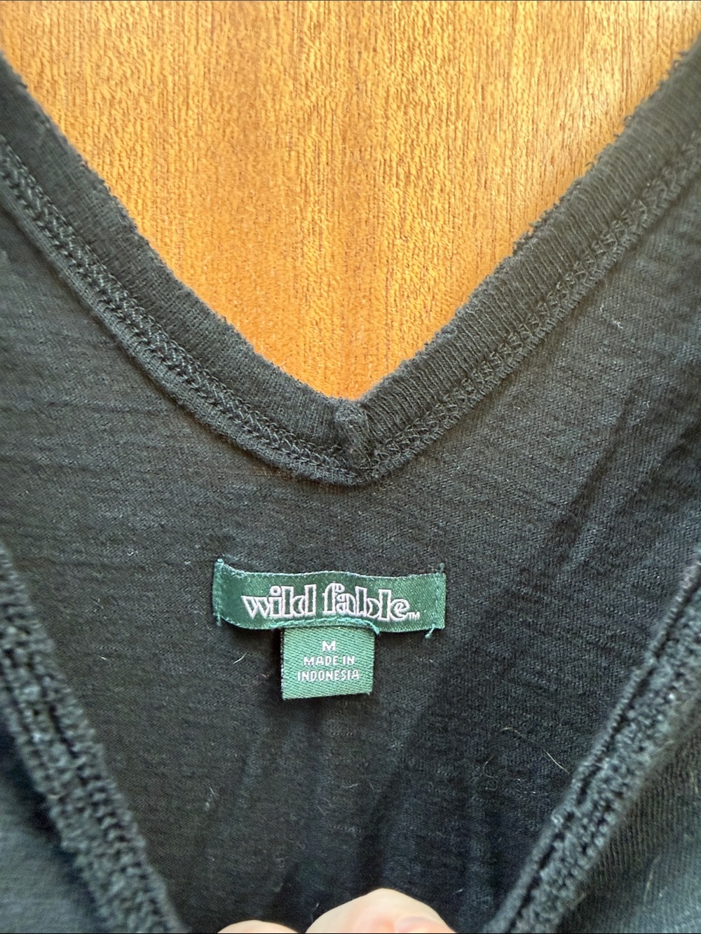 wild fable Black V-Neck peplum Hem Crop Tank - Picture 2 of 2